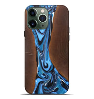 iPhone 13 Pro Max Wood+Resin Live Edge Phone Case - Parker (Blue, 722025)