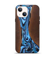 iPhone 14 Wood+Resin Live Edge Phone Case - Parker (Blue, 722025)