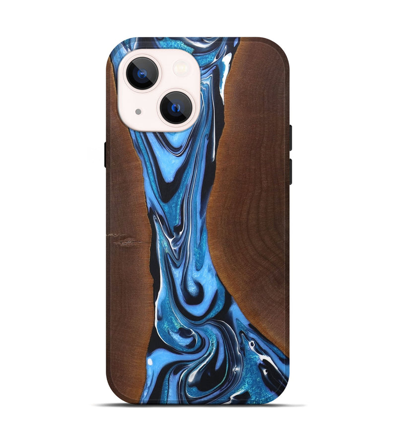 iPhone 14 Wood+Resin Live Edge Phone Case - Parker (Blue, 722025)