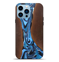 iPhone 14 Pro Max Wood+Resin Live Edge Phone Case - Parker (Blue, 722025)