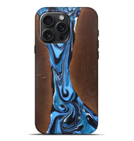 iPhone 16 Pro Max Wood+Resin Live Edge Phone Case - Parker (Blue, 722025)