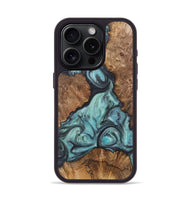 iPhone 15 Pro Wood+Resin Phone Case - Emilio (Green, 722037)