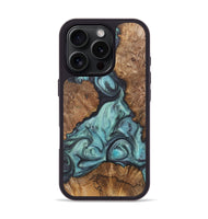 iPhone 16 Pro Wood+Resin Phone Case - Emilio (Green, 722037)