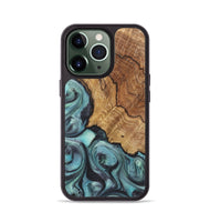 iPhone 13 Pro Wood+Resin Phone Case - Natalie (Green, 722038)