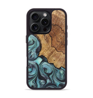 iPhone 16 Pro Wood+Resin Phone Case - Natalie (Green, 722038)