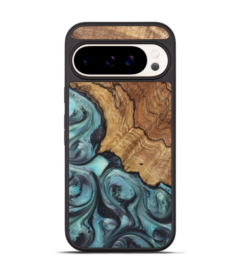 Pixel 9 Wood+Resin Phone Case - Natalie (Green, 722038)