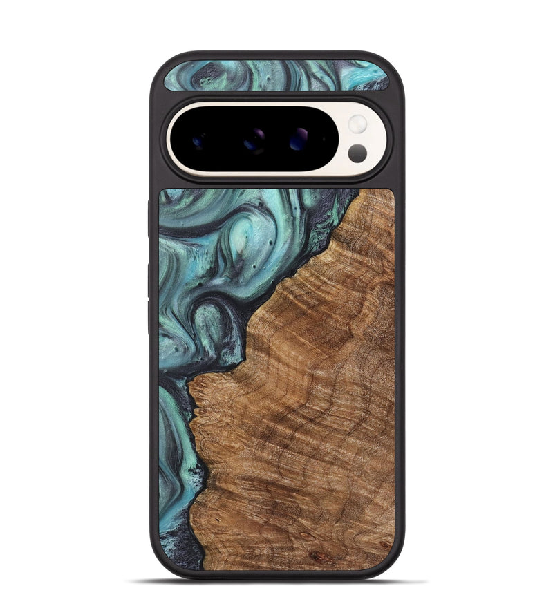 Pixel 9 Wood+Resin Phone Case - Jane (Green, 722039)