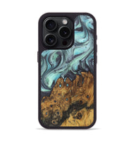 iPhone 15 Pro Wood+Resin Phone Case - Breanna (Green, 722040)