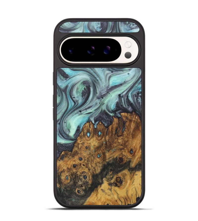 Pixel 9 Wood+Resin Phone Case - Breanna (Green, 722040)