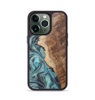 iPhone 13 Pro Wood+Resin Phone Case - Danica (Green, 722041)