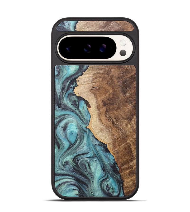 Pixel 9 Wood+Resin Phone Case - Danica (Green, 722041)