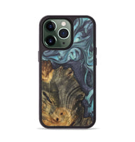 iPhone 13 Pro Wood+Resin Phone Case - Debby (Green, 722042)