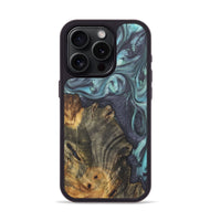 iPhone 15 Pro Wood+Resin Phone Case - Debby (Green, 722042)