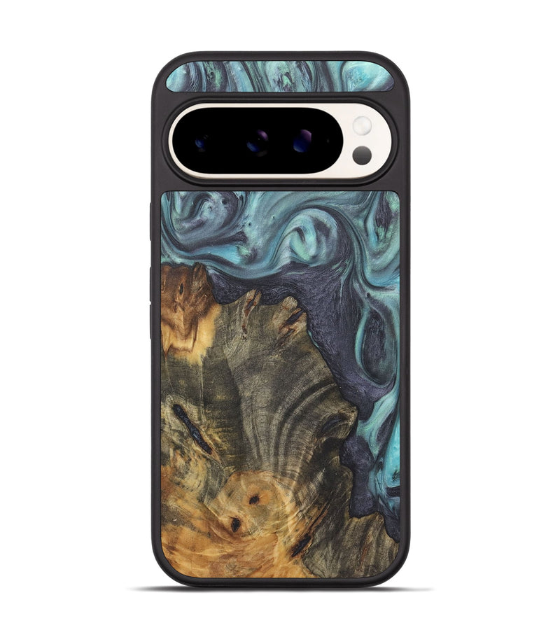 Pixel 9 Wood+Resin Phone Case - Debby (Green, 722042)