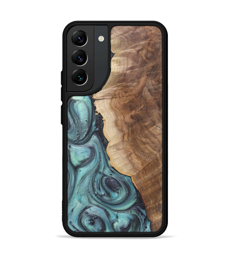 Galaxy S22 Plus Wood+Resin Phone Case - Madeline (Green, 722044)