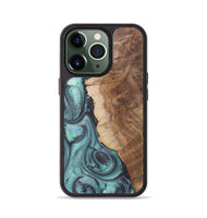 iPhone 13 Pro Wood+Resin Phone Case - Madeline (Green, 722044)