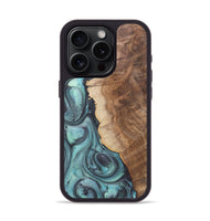 iPhone 15 Pro Wood+Resin Phone Case - Madeline (Green, 722044)