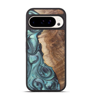 Pixel 9 Wood+Resin Phone Case - Madeline (Green, 722044)