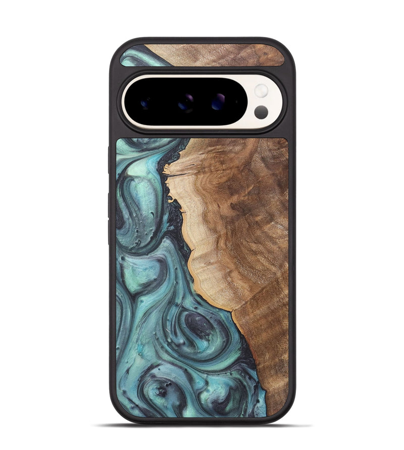 Pixel 9 Wood+Resin Phone Case - Madeline (Green, 722044)