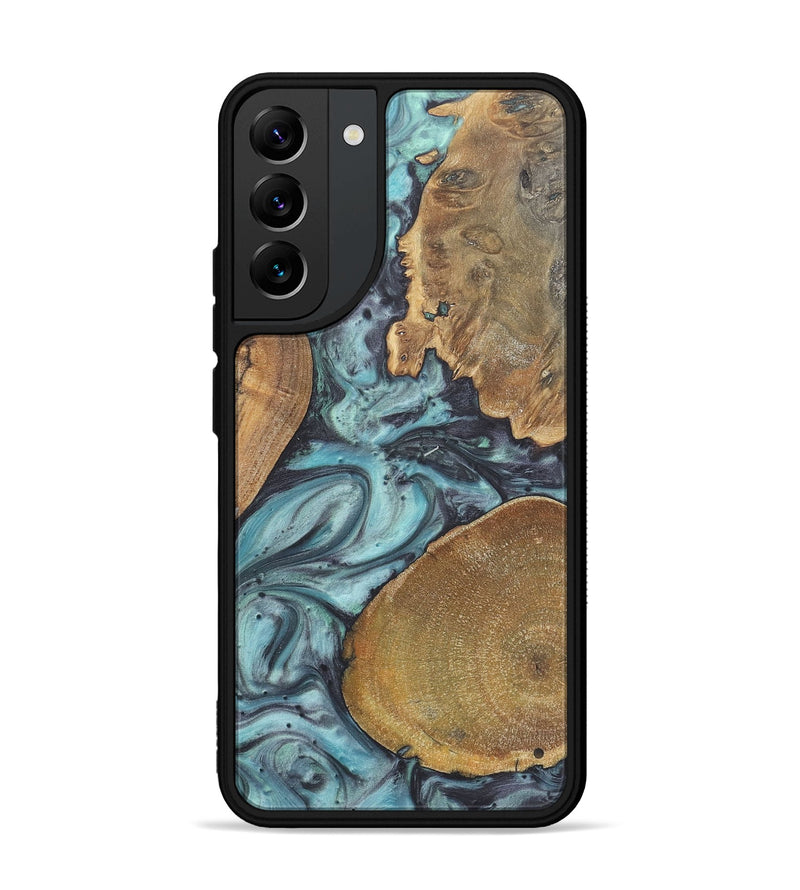 Galaxy S22 Plus Wood+Resin Phone Case - Cathleen (Green, 722045)