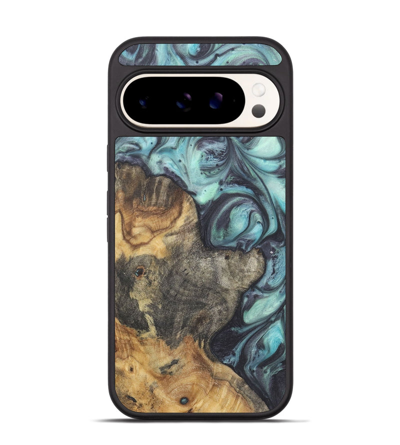 Pixel 9 Pro Wood+Resin Phone Case - Emma (Blue, 722046)