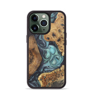 iPhone 13 Pro Wood+Resin Phone Case - Brandy (Blue, 722047)