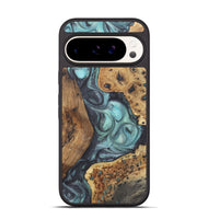 Pixel 9 Wood+Resin Phone Case - Brandy (Blue, 722047)