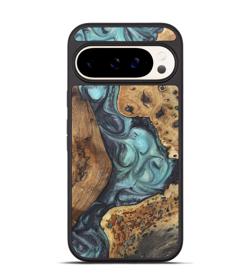 Pixel 9 Pro Wood+Resin Phone Case - Brandy (Blue, 722047)