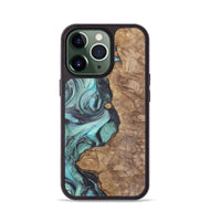 iPhone 13 Pro Wood+Resin Phone Case - Pablo (Blue, 722049)