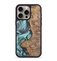 iPhone 15 Pro Max Wood+Resin Phone Case - Pablo (Blue, 722049)