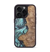 iPhone 16 Pro Wood+Resin Phone Case - Pablo (Blue, 722049)