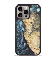 iPhone 15 Pro Max Wood+Resin Phone Case - Paige (Blue, 722050)