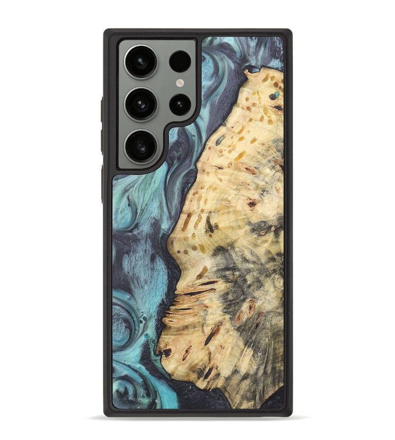 Galaxy S23 Ultra Wood+Resin Phone Case - Cynthia (Blue, 722053)