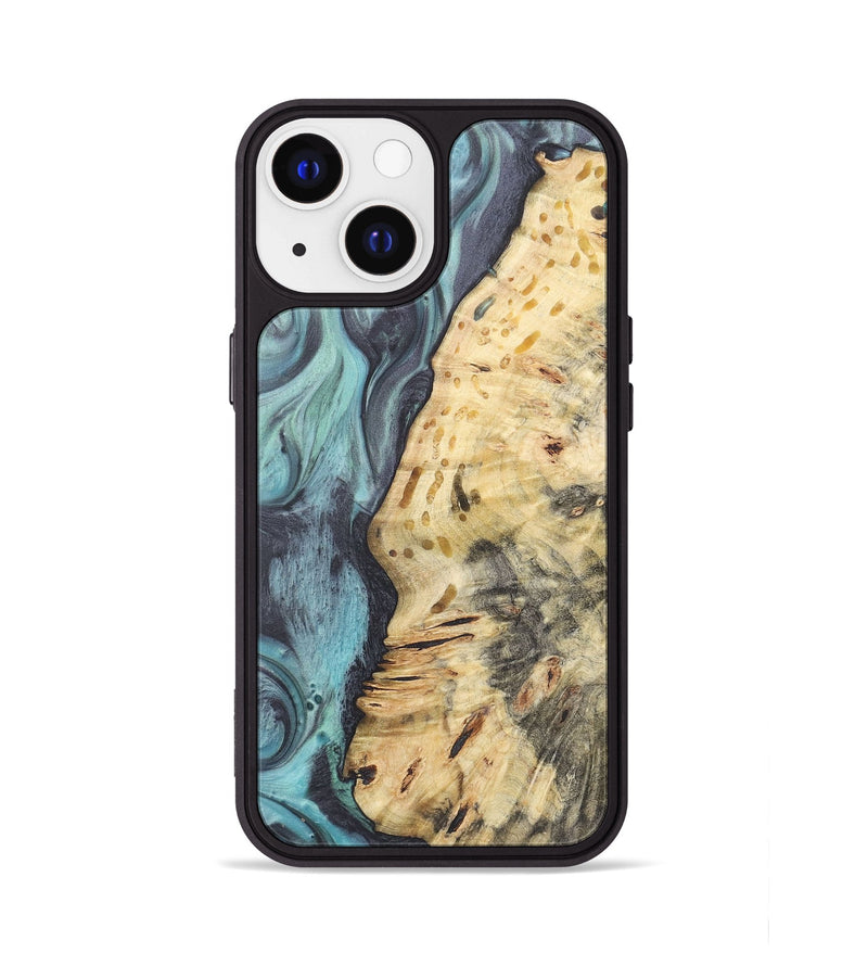 iPhone 13 Wood+Resin Phone Case - Cynthia (Blue, 722053)