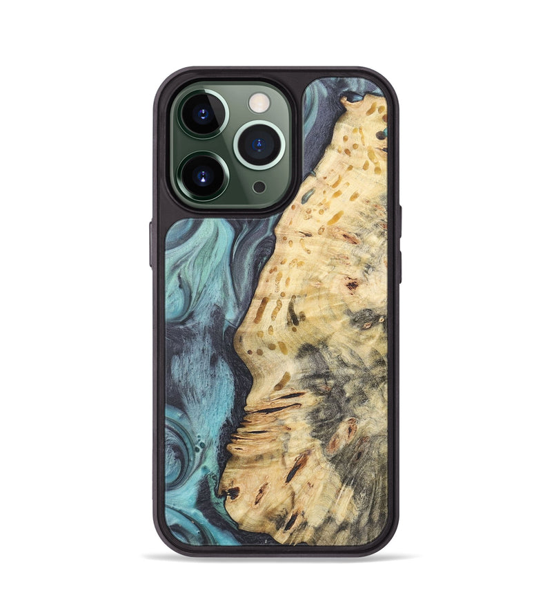 iPhone 13 Pro Wood+Resin Phone Case - Cynthia (Blue, 722053)