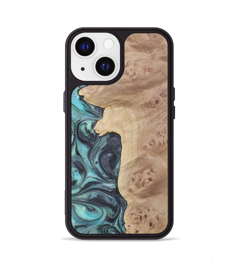 iPhone 13 Wood+Resin Phone Case - Jace (Blue, 722054)