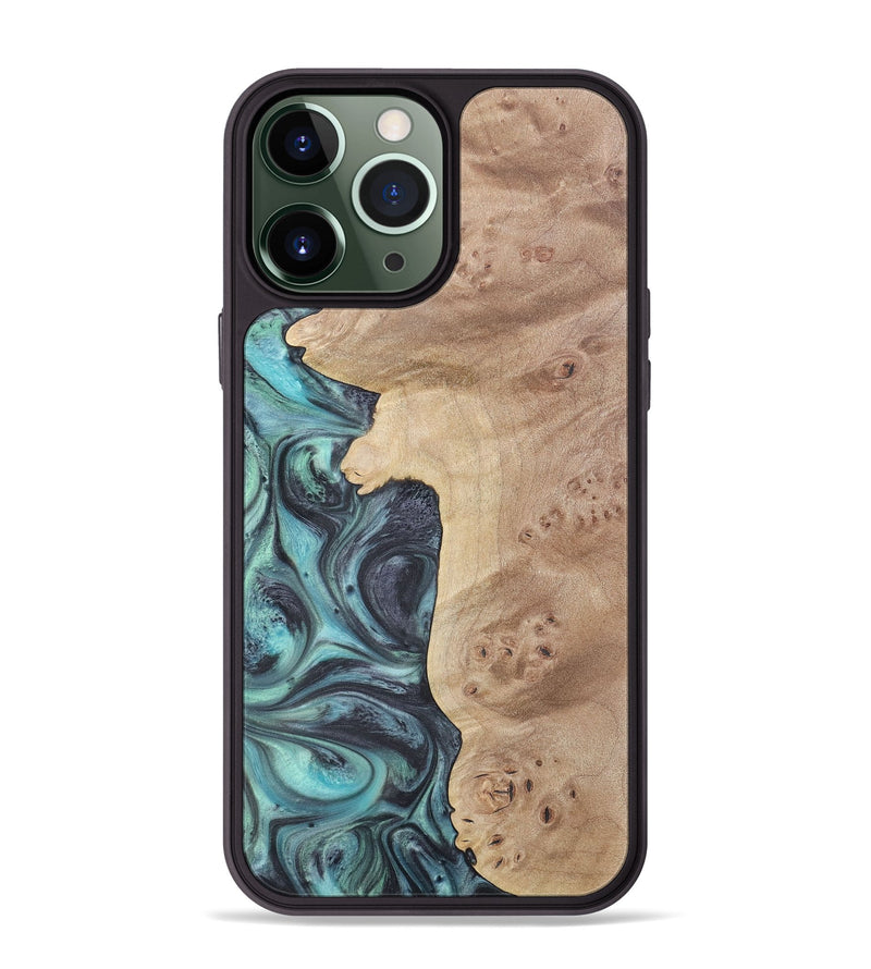 iPhone 13 Pro Max Wood+Resin Phone Case - Jace (Blue, 722054)