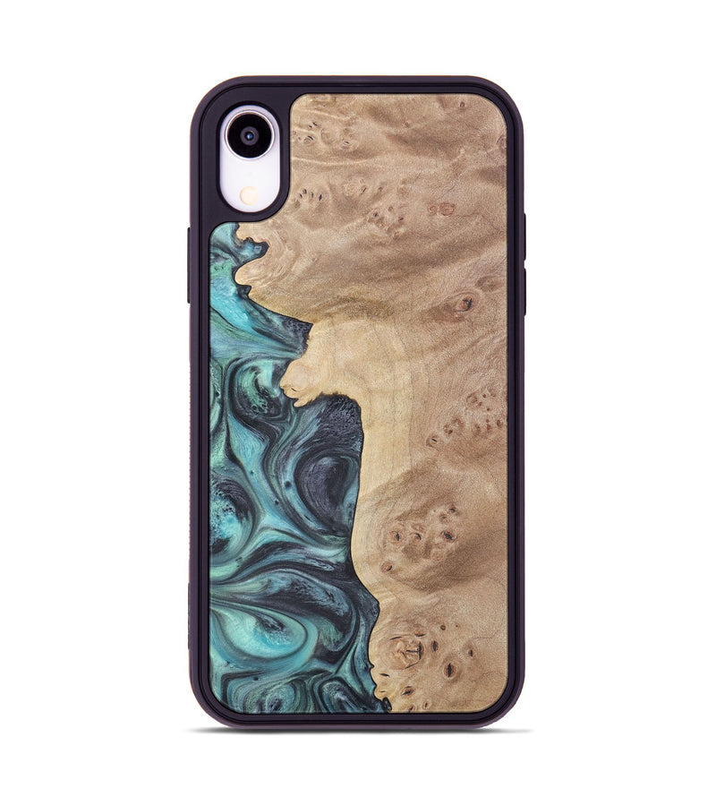 iPhone Xr Wood+Resin Phone Case - Jace (Blue, 722054)