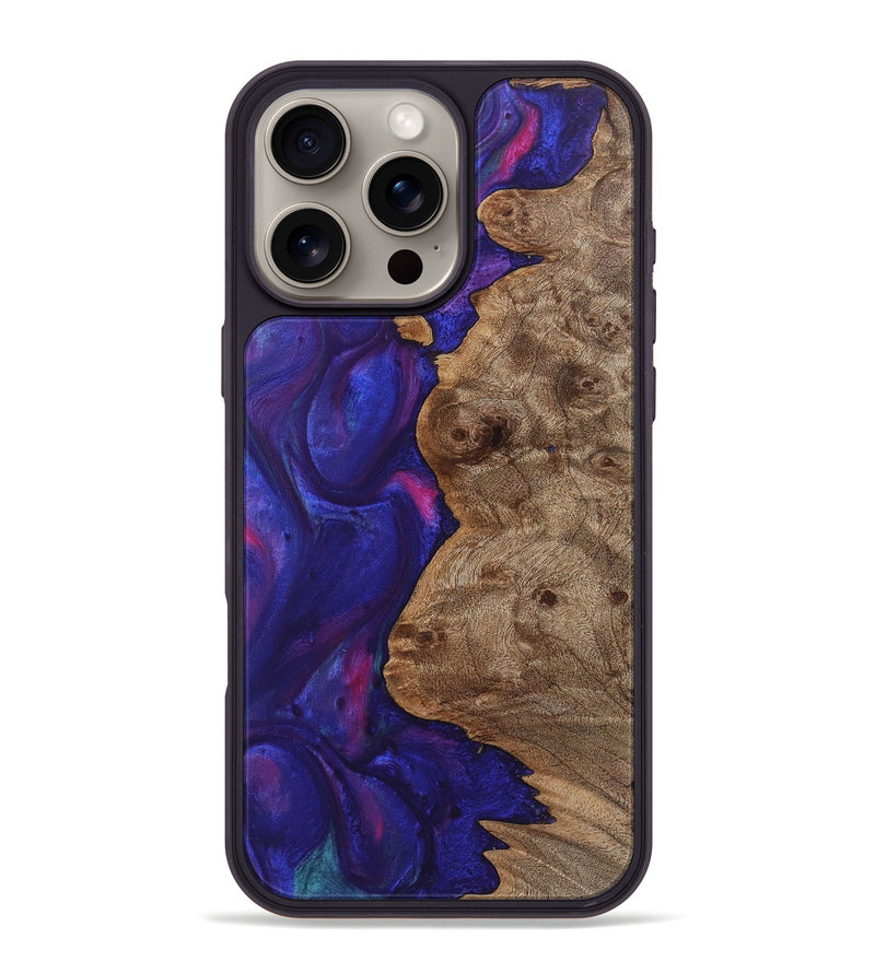 iPhone 16 Pro Max Wood+Resin Phone Case - Bradley (Purple, 722056)