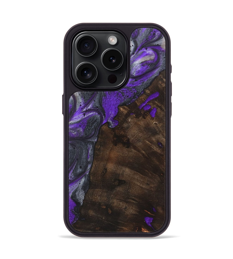 iPhone 15 Pro Wood+Resin Phone Case - Kay (Purple, 722057)