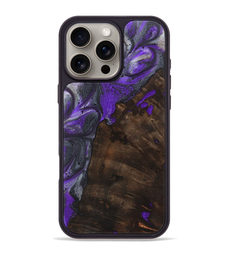 iPhone 16 Pro Max Wood+Resin Phone Case - Kay (Purple, 722057)