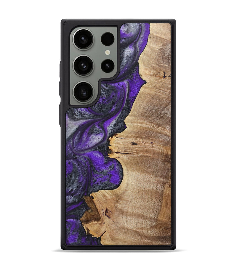 Galaxy S24 Ultra Wood+Resin Phone Case - Wanda (Purple, 722059)