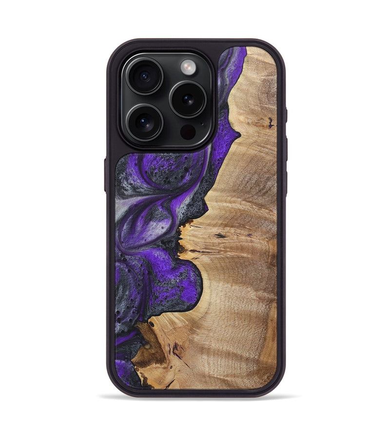 iPhone 15 Pro Wood+Resin Phone Case - Wanda (Purple, 722059)