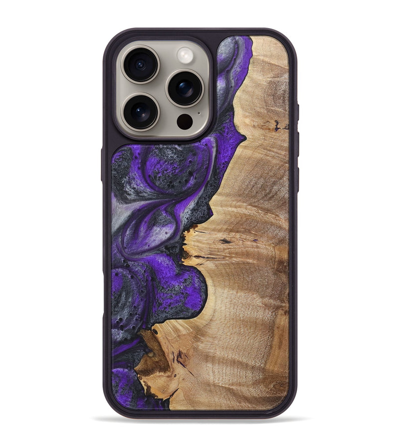 iPhone 16 Pro Max Wood+Resin Phone Case - Wanda (Purple, 722059)