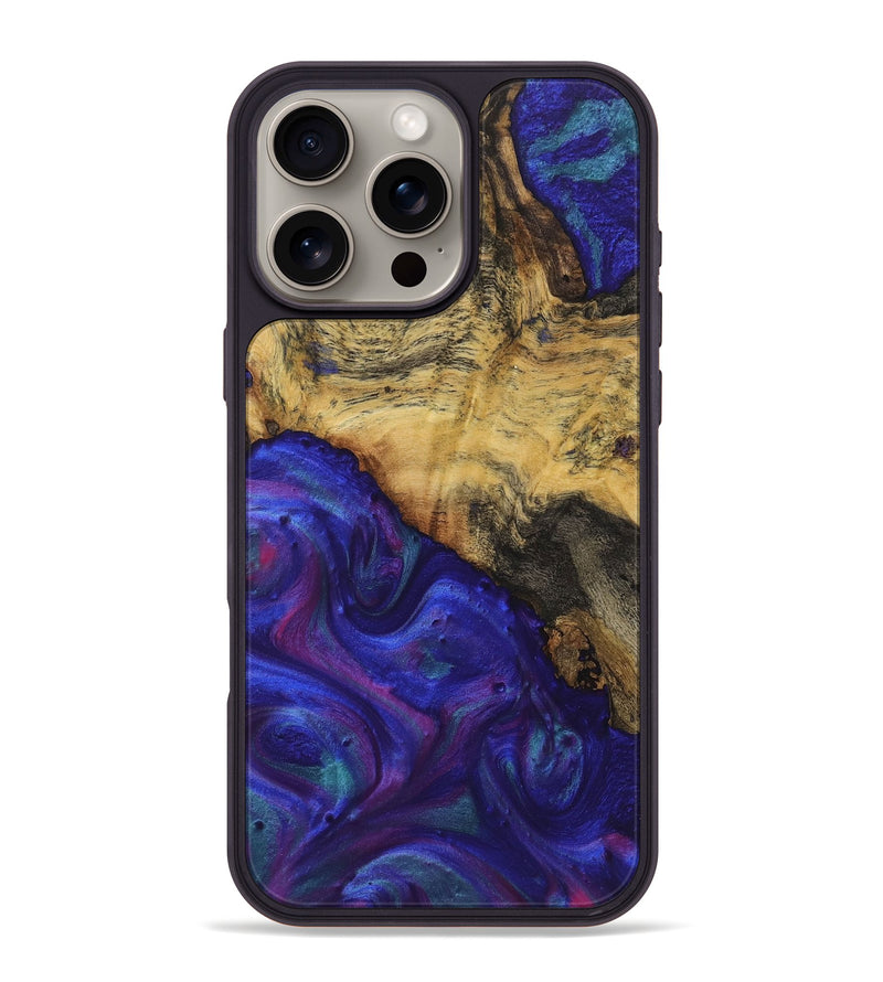 iPhone 16 Pro Max Wood+Resin Phone Case - Andrea (Purple, 722060)