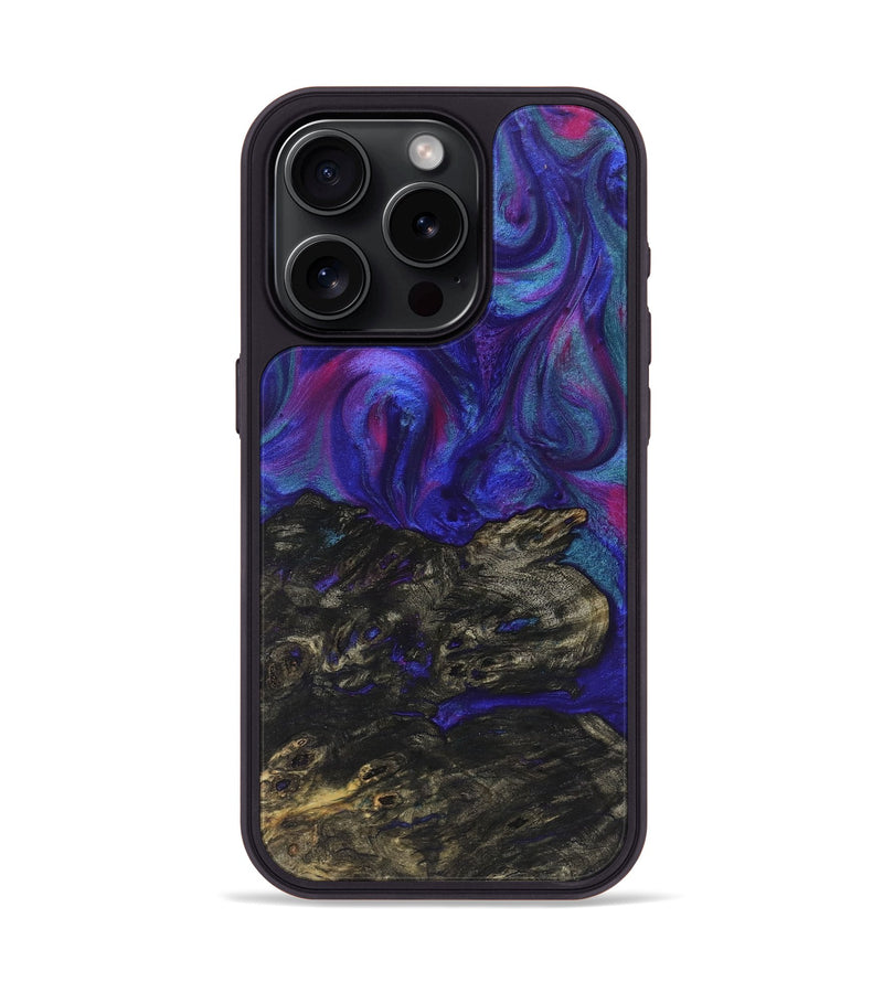 iPhone 15 Pro Wood+Resin Phone Case - Sherry (Purple, 722061)