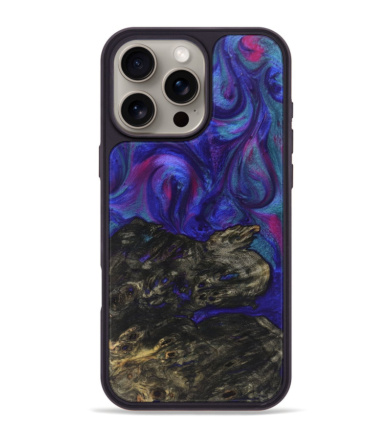 iPhone 16 Pro Max Wood+Resin Phone Case - Sherry (Purple, 722061)