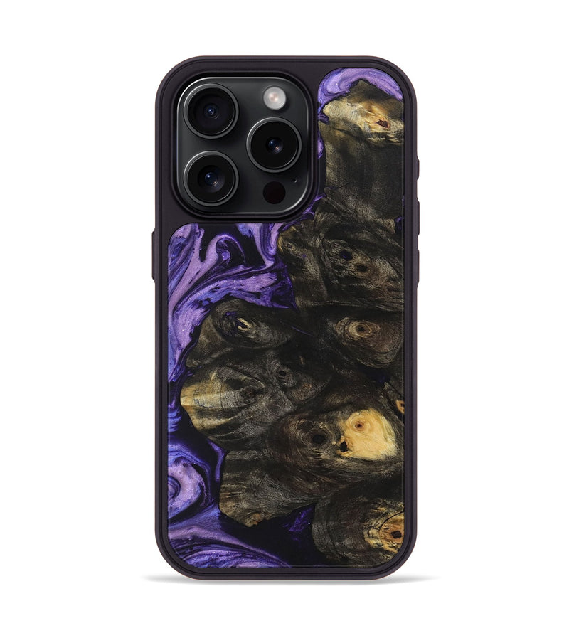 iPhone 15 Pro Wood+Resin Phone Case - Lucas (Purple, 722062)