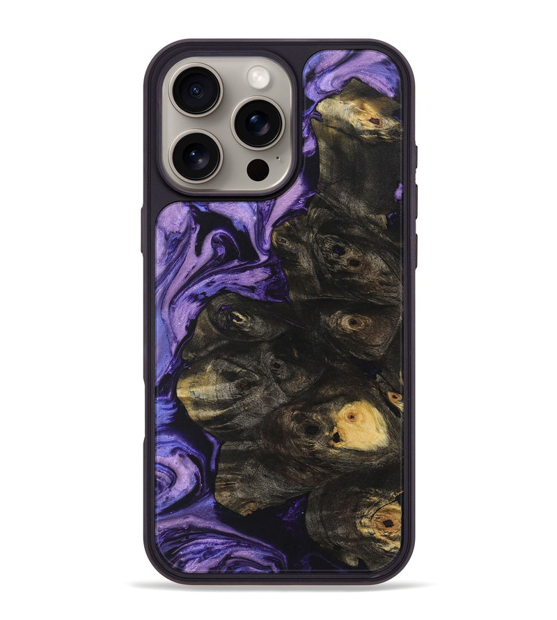 iPhone 16 Pro Max Wood+Resin Phone Case - Lucas (Purple, 722062)