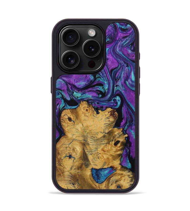 iPhone 15 Pro Wood+Resin Phone Case - Jason (Purple, 722063)